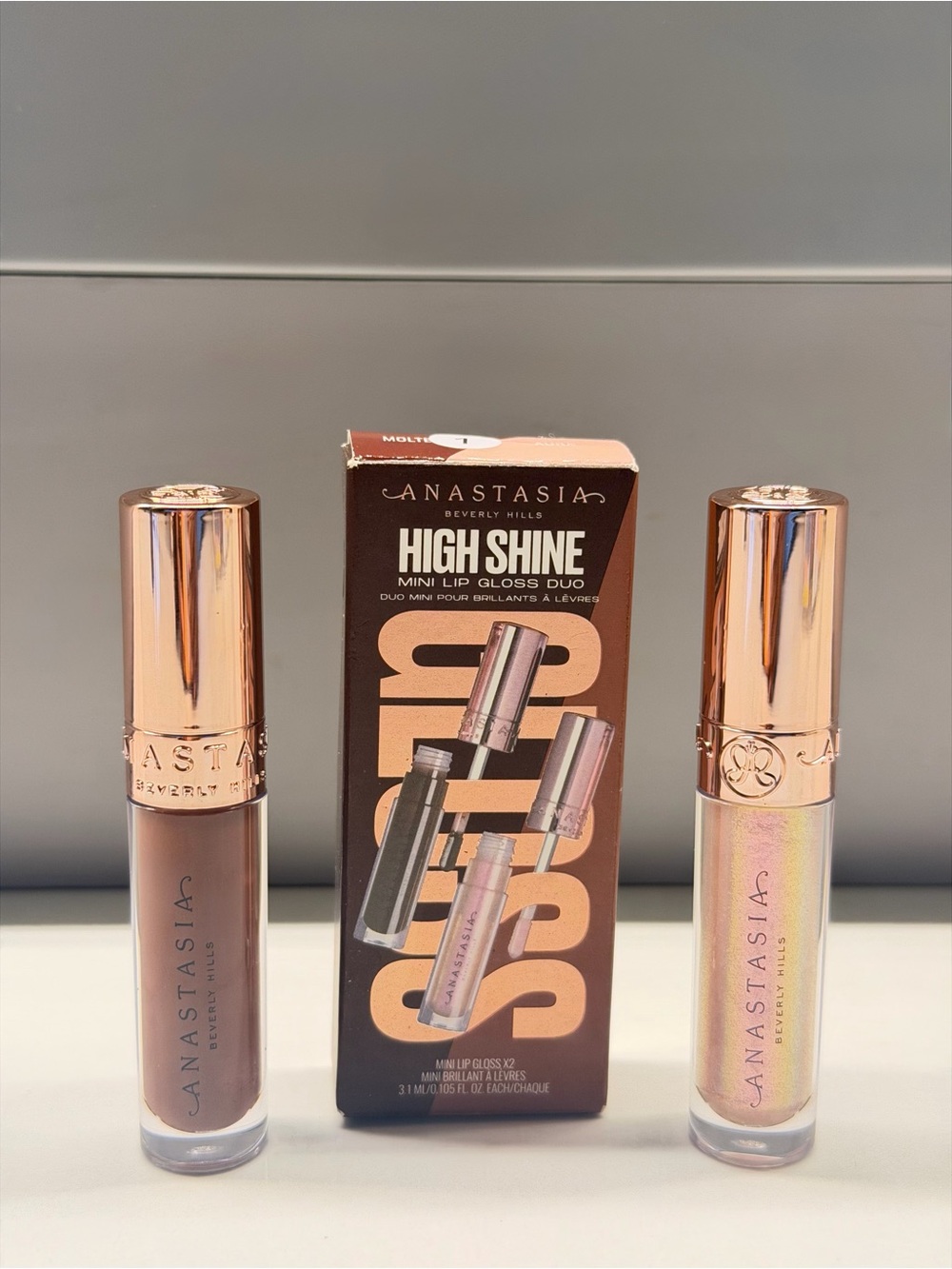 Anastasia High Shine Mini Lip Gloss Duo — Molten and Aura